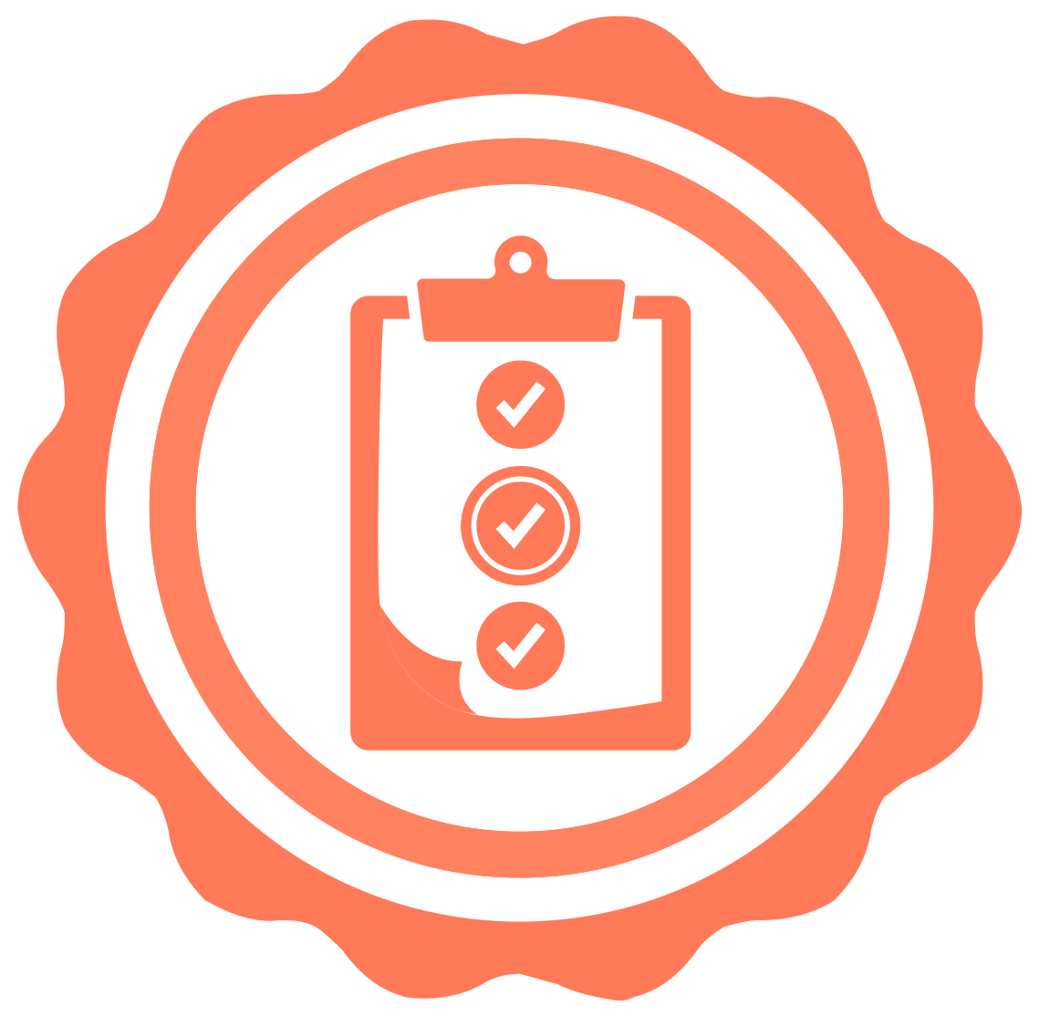 HubSpot academy badge to-do-list in the middle in orange colour