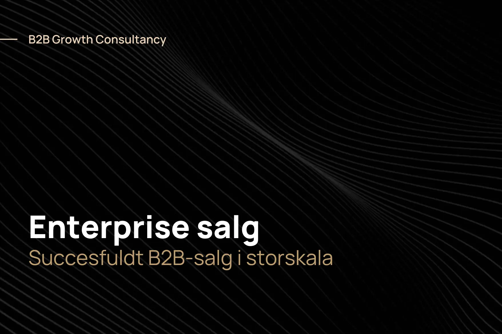 Enterprise Salg: succesfuldt B2B-salg i storskala